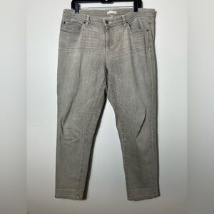 Eileen Fisher Jeans Sz 12 Straight Leg Gray Mid Rise Quite Luxury Minimalist